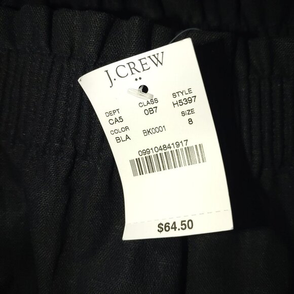 J Crew Womens Black‎ Scallop Hem Pull On Skirt Size 8 Linen Blend Classic summer - Picture 5 of 11